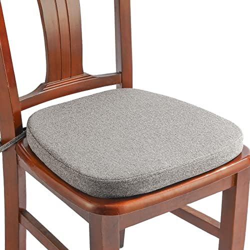 SINOSSO 1 Pack  Pure Memory Foam Chair Cushions for Dining Chair, Original Linen 16 U-Shape Comfortable Kitchen Chair Pad, Removable Slip Resistant Seat Cushion 